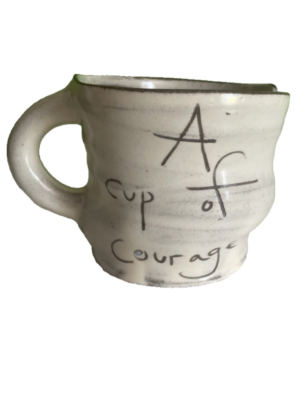 Z Pots Studio Art Pottery A CUP OF COURAGE DRINK IT Coffee Mug Cup ZPOTS VERMONT